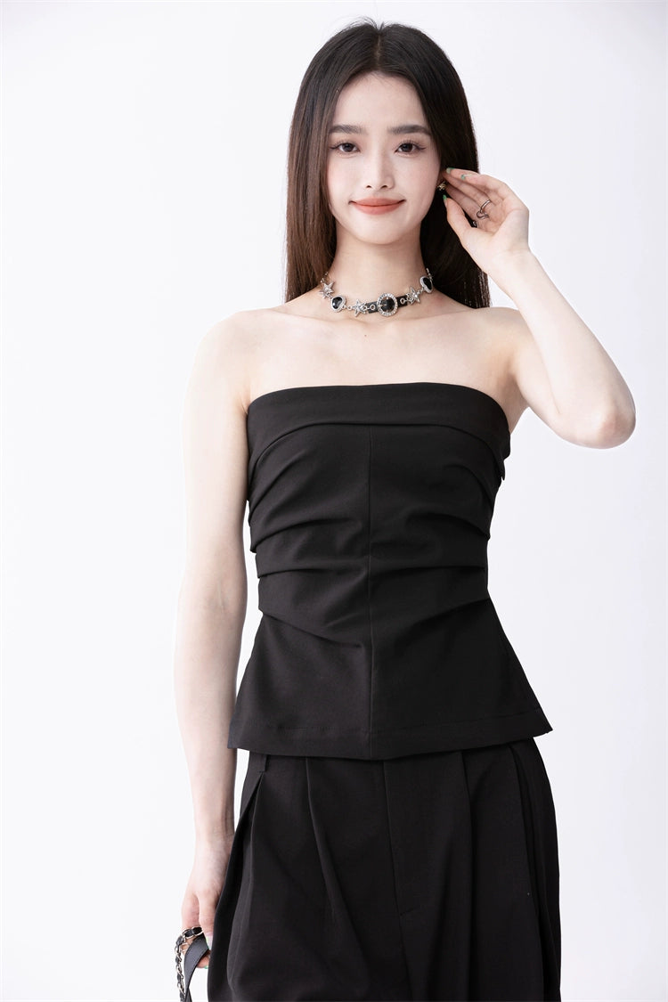 Black flowy tube top on sale