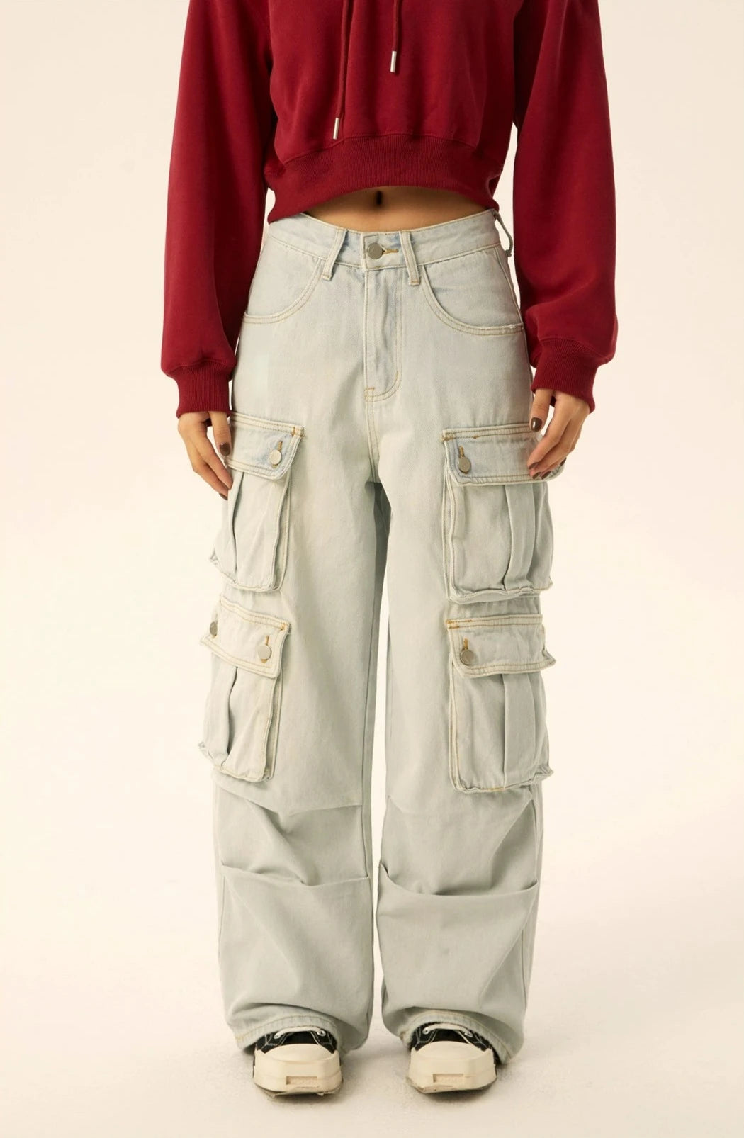 Cargo Pocketed Slim-Fit Denim Jeans