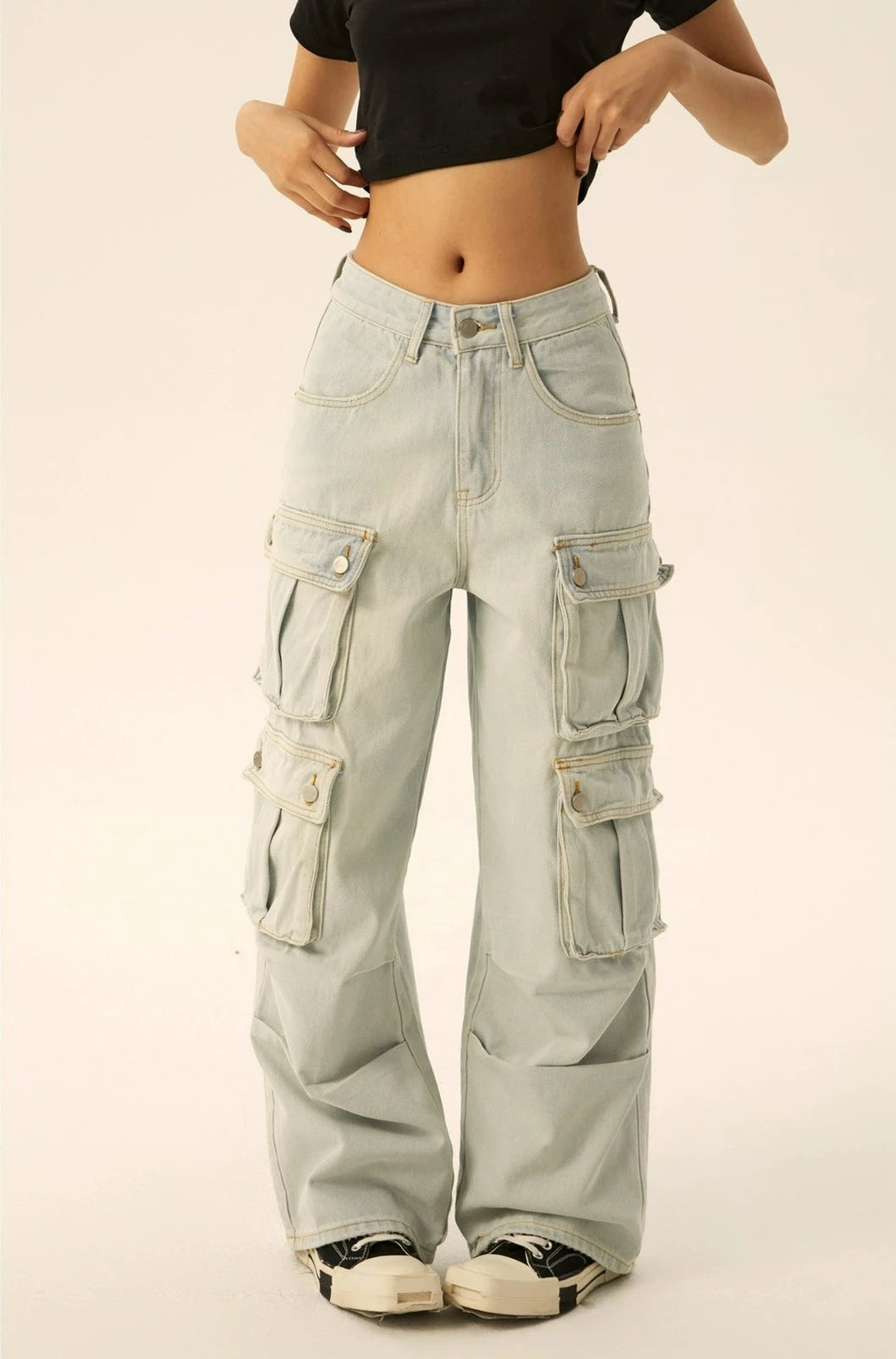 Cargo Pocketed Slim-Fit Denim Jeans