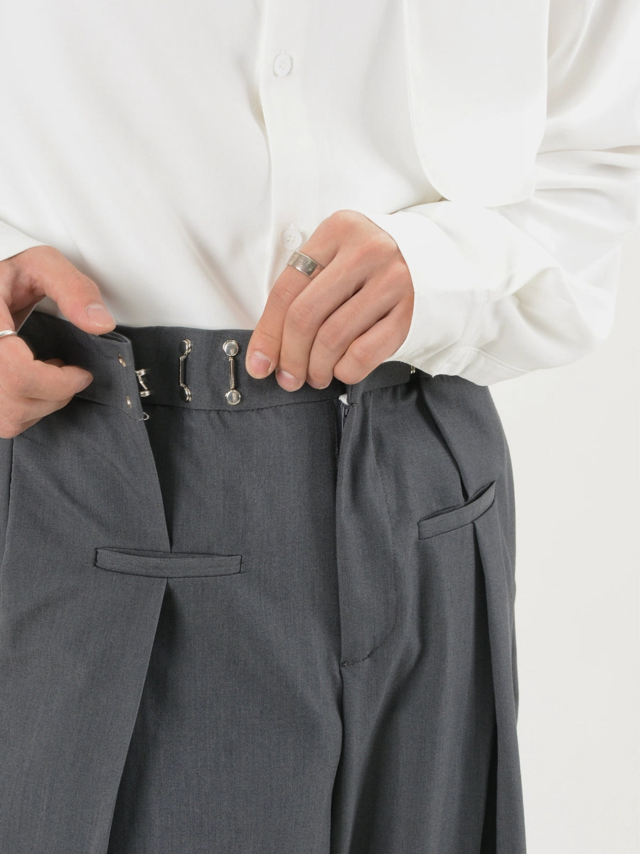 Adjustable Waist Pleated Pants