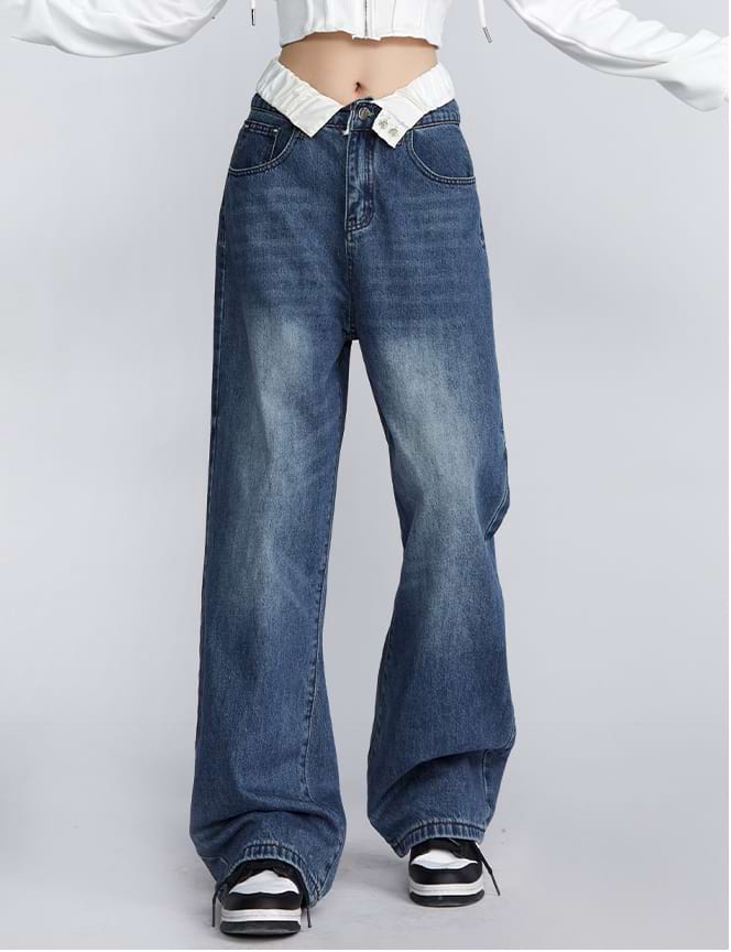 Fold-Over Waist Jeans – nightcity clothing