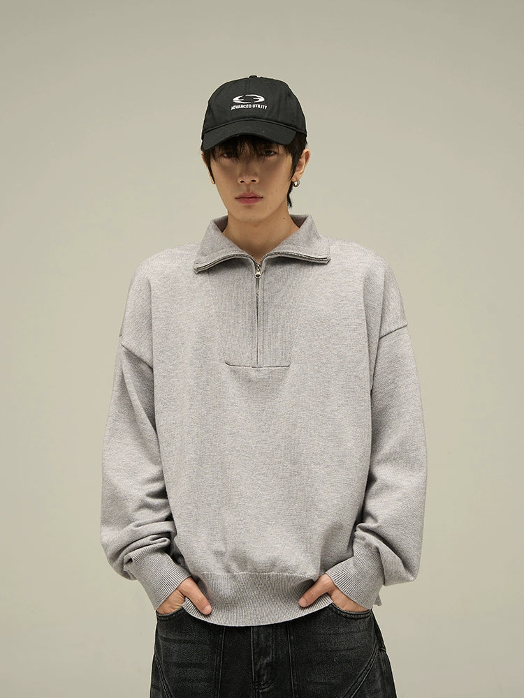 Half Zip Collared Sweatshirt Pullover