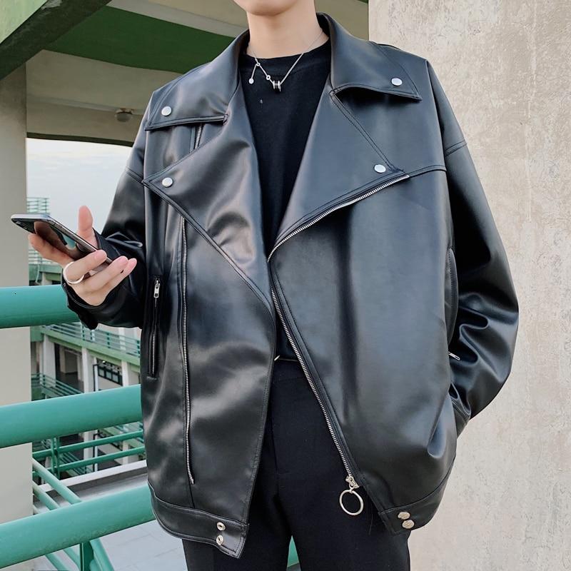 Biker Jacket - Black/faux leather - Men