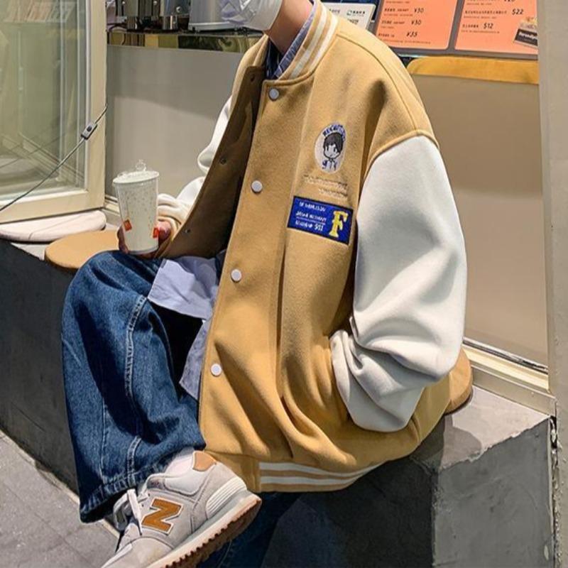 Oversized Vintage Graphic Baseball Jacket - nightcity clothing