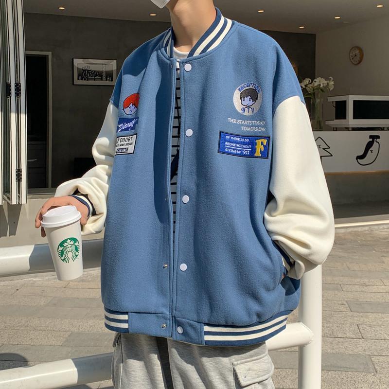 Oversized Vintage Graphic Baseball Jacket - nightcity clothing
