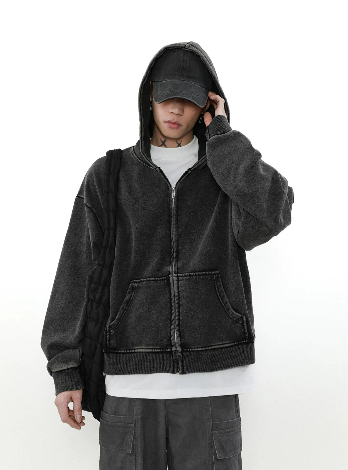 Cropped sweatshirt zip up sale
