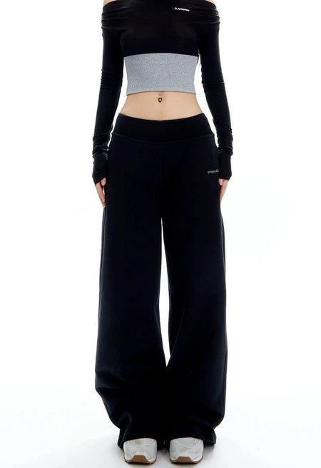 Wide-Leg Elastic High-Waistband Joggers