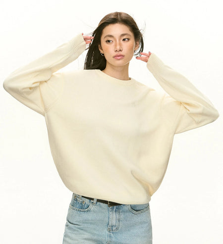 Oversized Crew Neck Lightweight Sweater