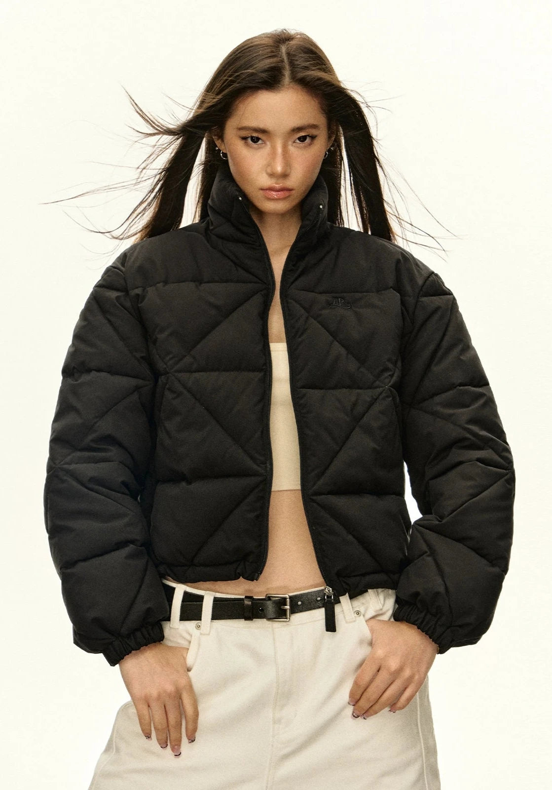 Quilted Puffer Jacket with Elastic Cuffs