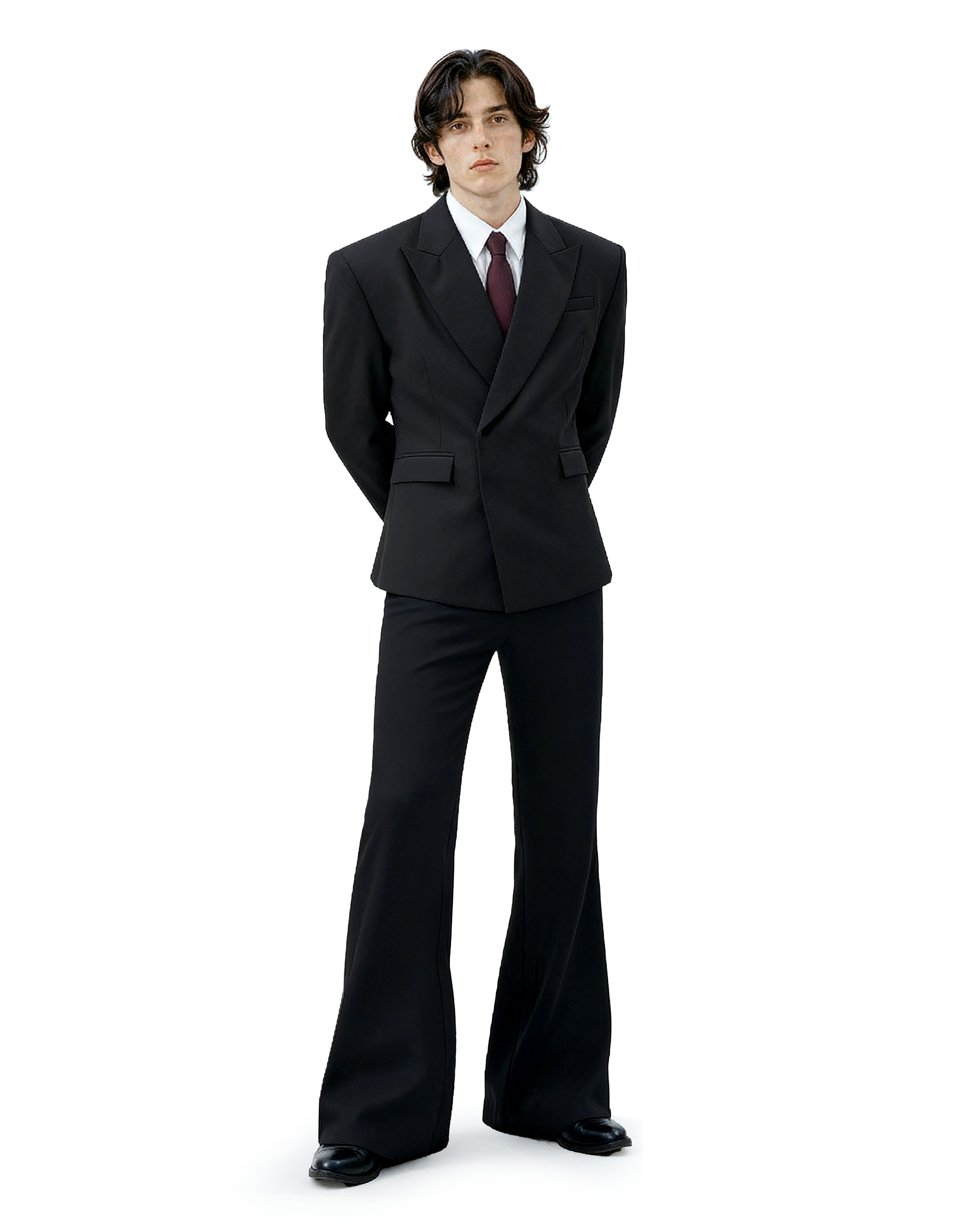 Wide-Lapel Structured Double-Breasted Blazer-4