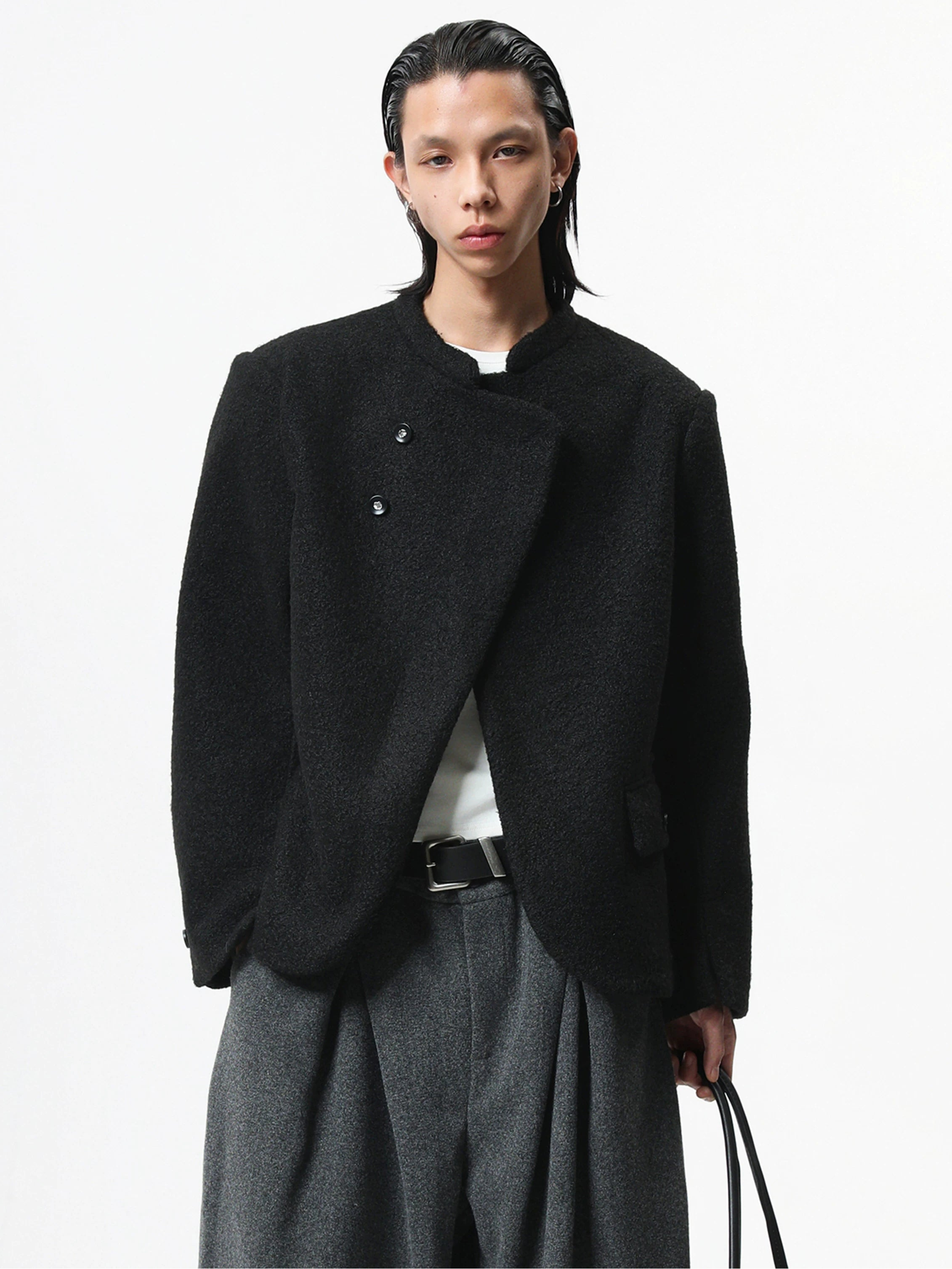 Boxy Asymmetric Wool-Blend Bouclé Jacket-6