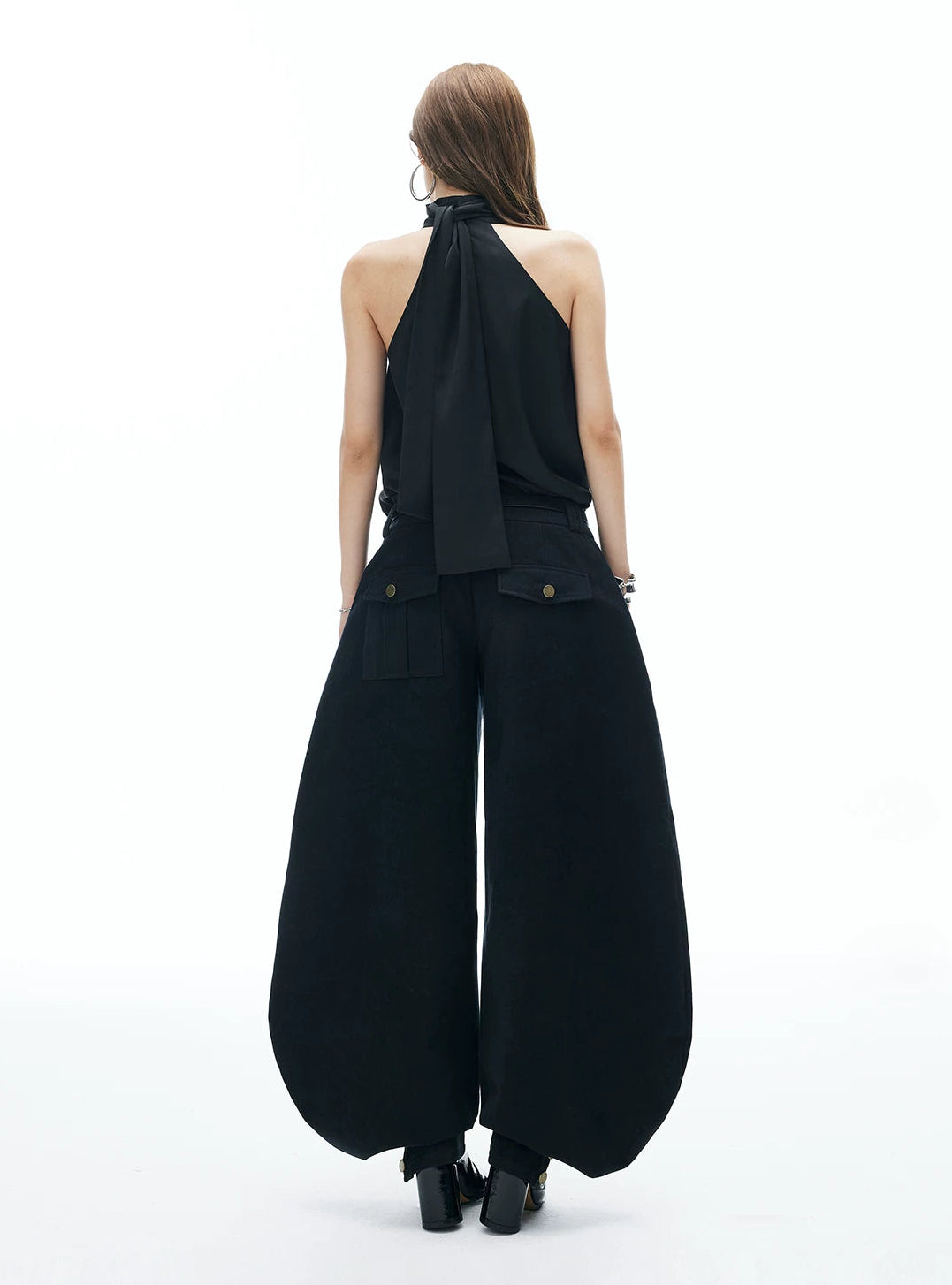Sleeveless Tie Back Halter Neck Vintage Top - nightcity clothing