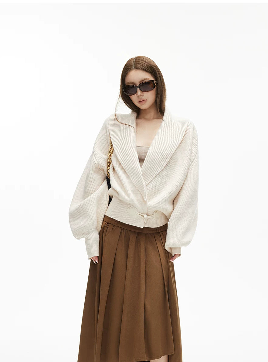 Deep V-Neck Ribbed Knit Wrap Pullover - nightcity clothing