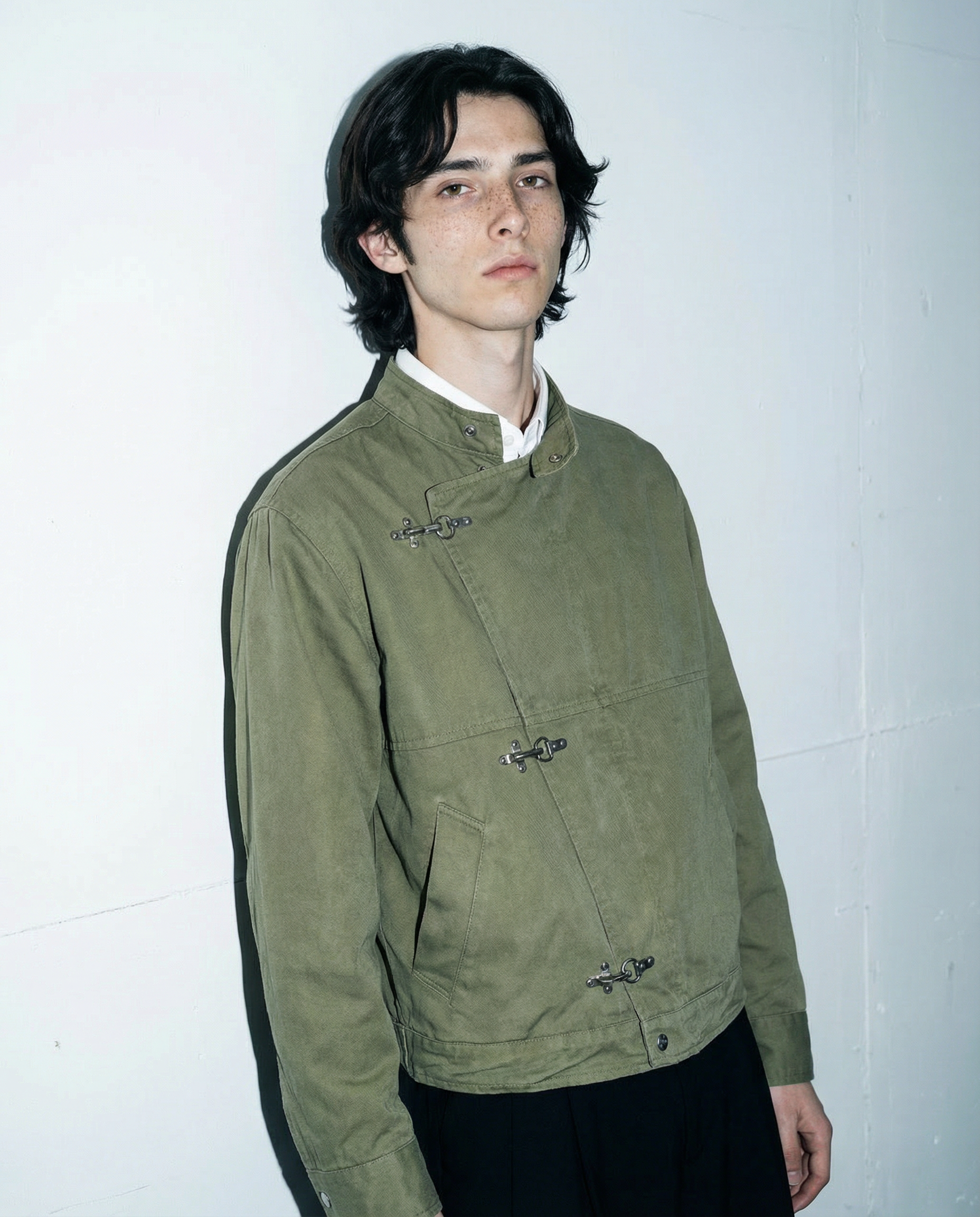 Asymmetric Fireman-Clasp Vintage Fencing Jacket - nightcity clothing