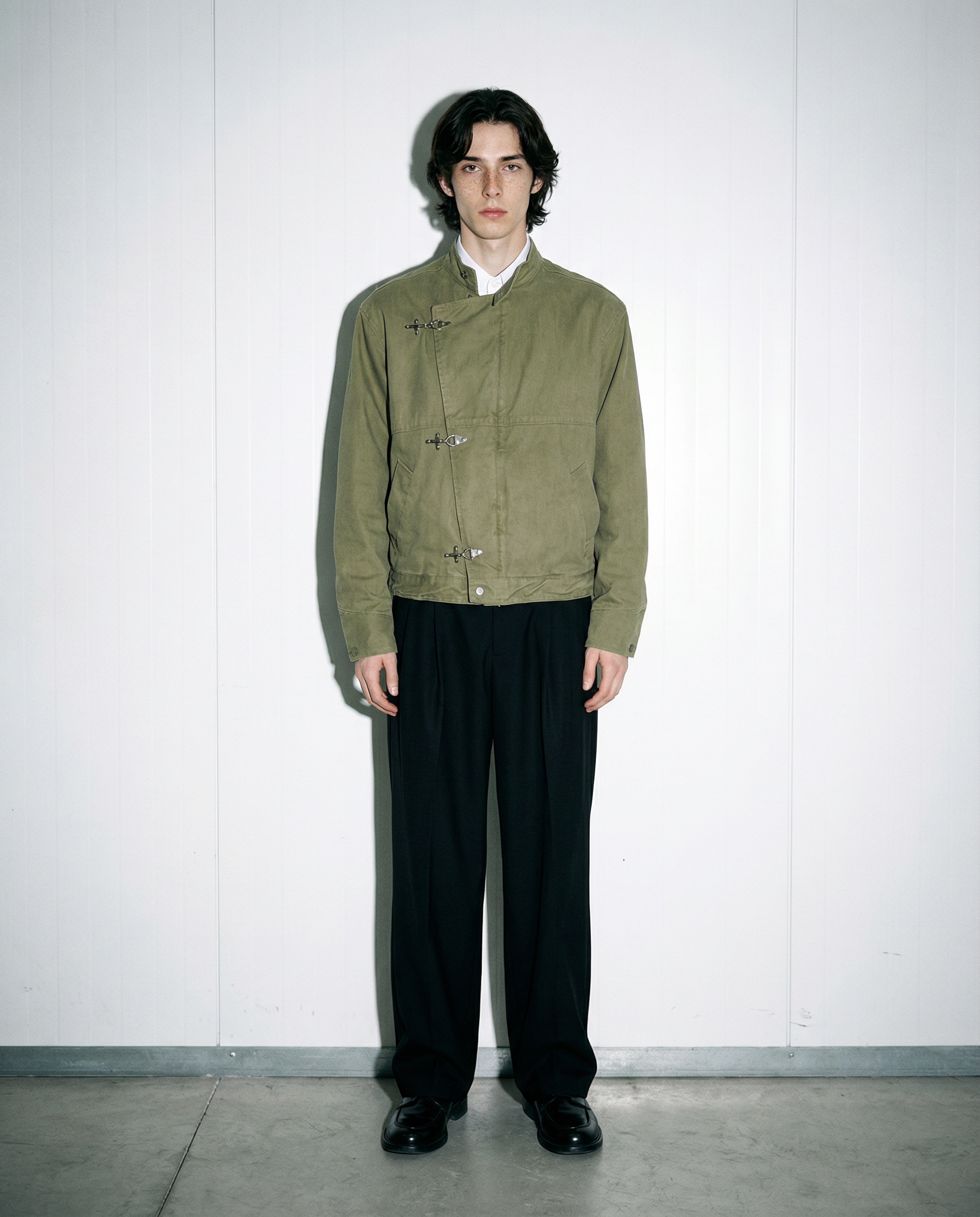 Asymmetric Fireman-Clasp Vintage Fencing Jacket - nightcity clothing