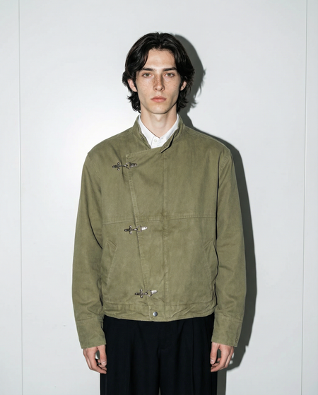 Asymmetric Fireman-Clasp Vintage Fencing Jacket - nightcity clothing
