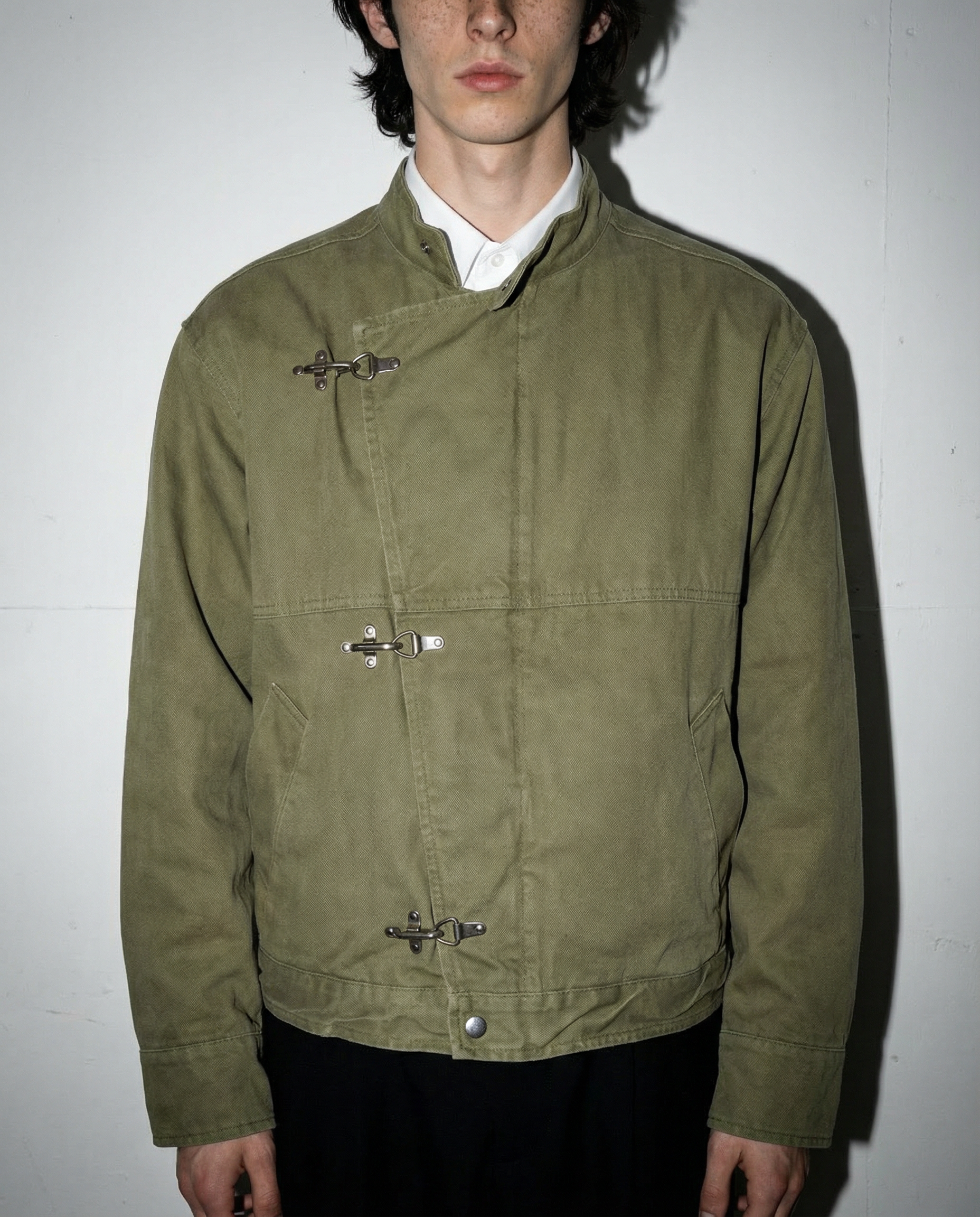 Asymmetric Fireman-Clasp Vintage Fencing Jacket - nightcity clothing