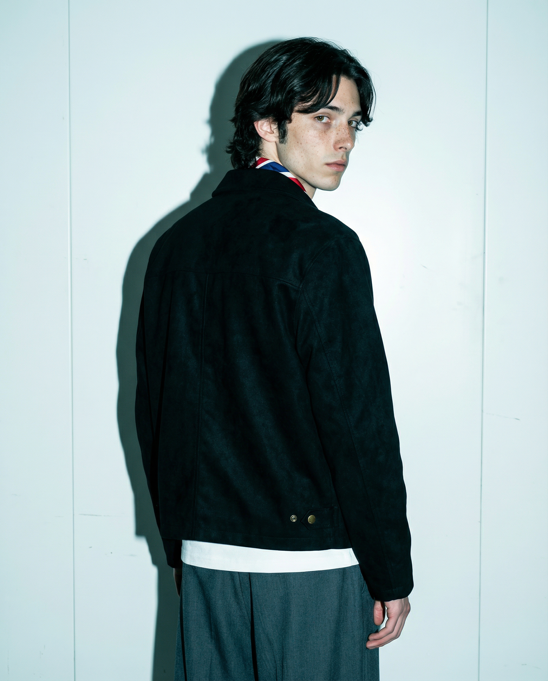 Suede Zip Jacket with Fireman Clasp Detail - nightcity clothing