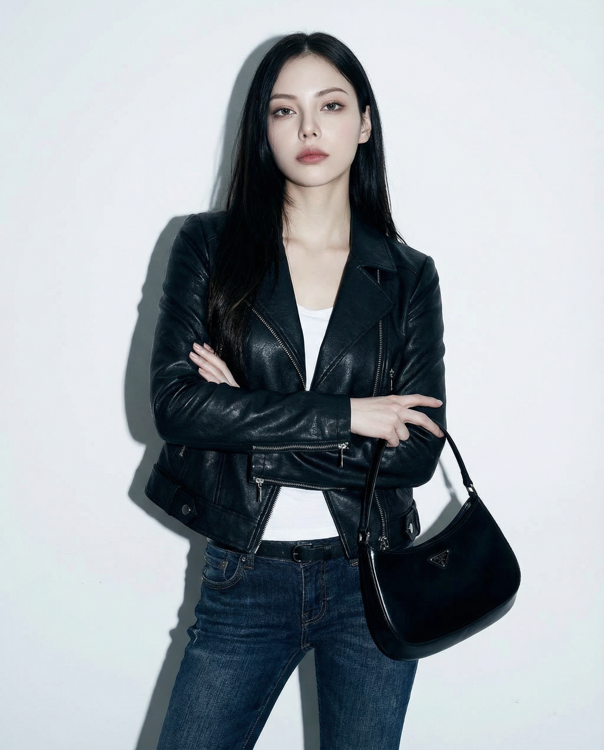 Asymmetric Zip Faux Leather Moto Biker Jacket - nightcity clothing