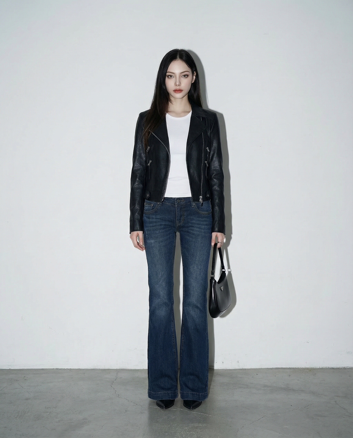 Asymmetric Zip Faux Leather Moto Biker Jacket - nightcity clothing