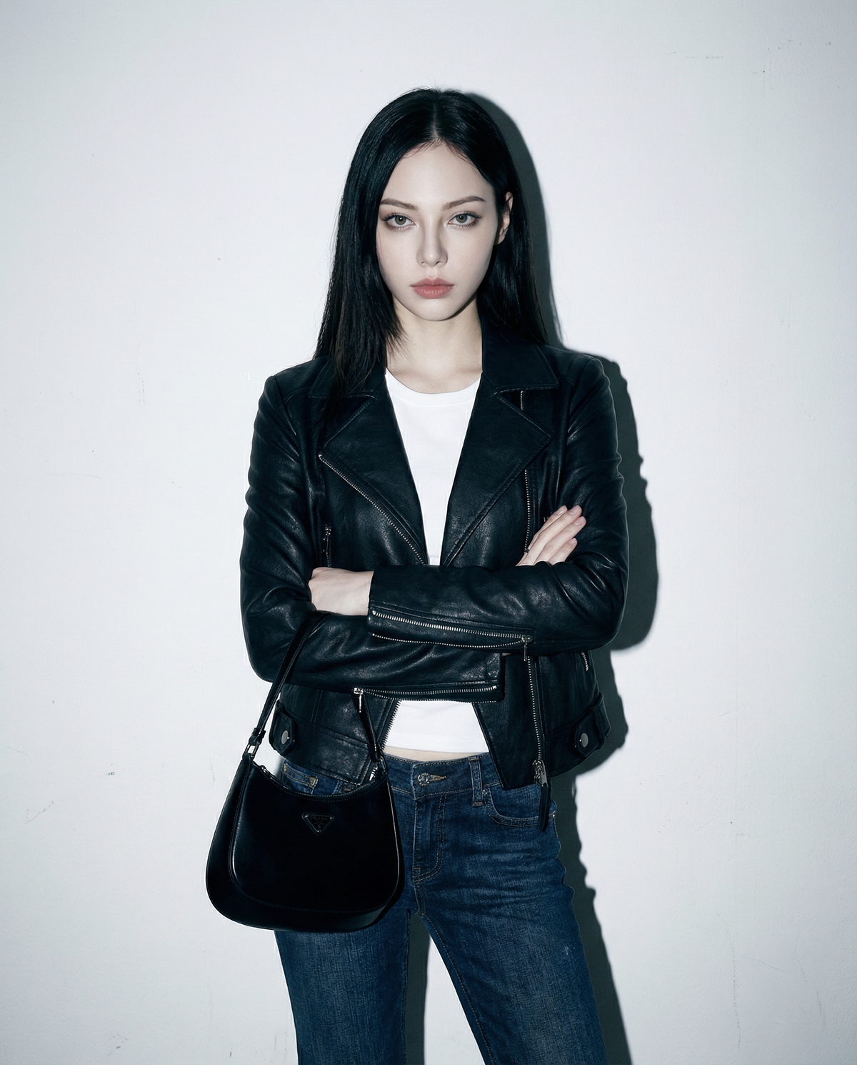Asymmetric Zip Faux Leather Moto Biker Jacket - nightcity clothing