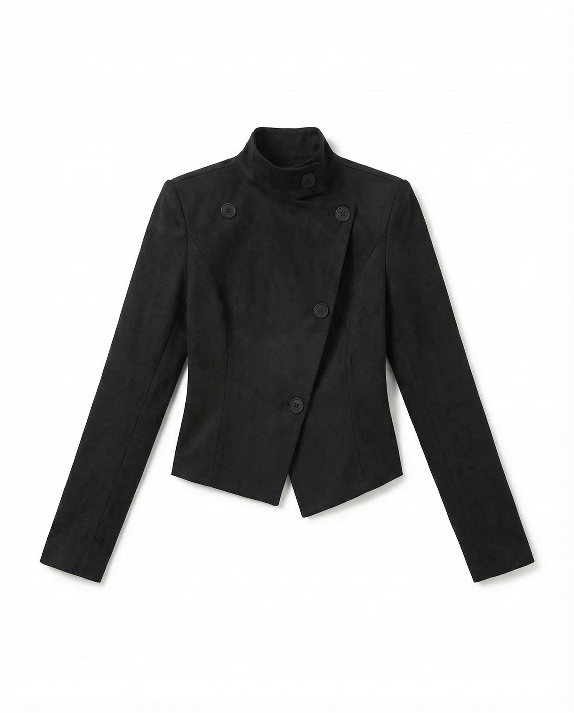 Asymmetric Faux Suede Military Fencing Jacket - nightcity clothing