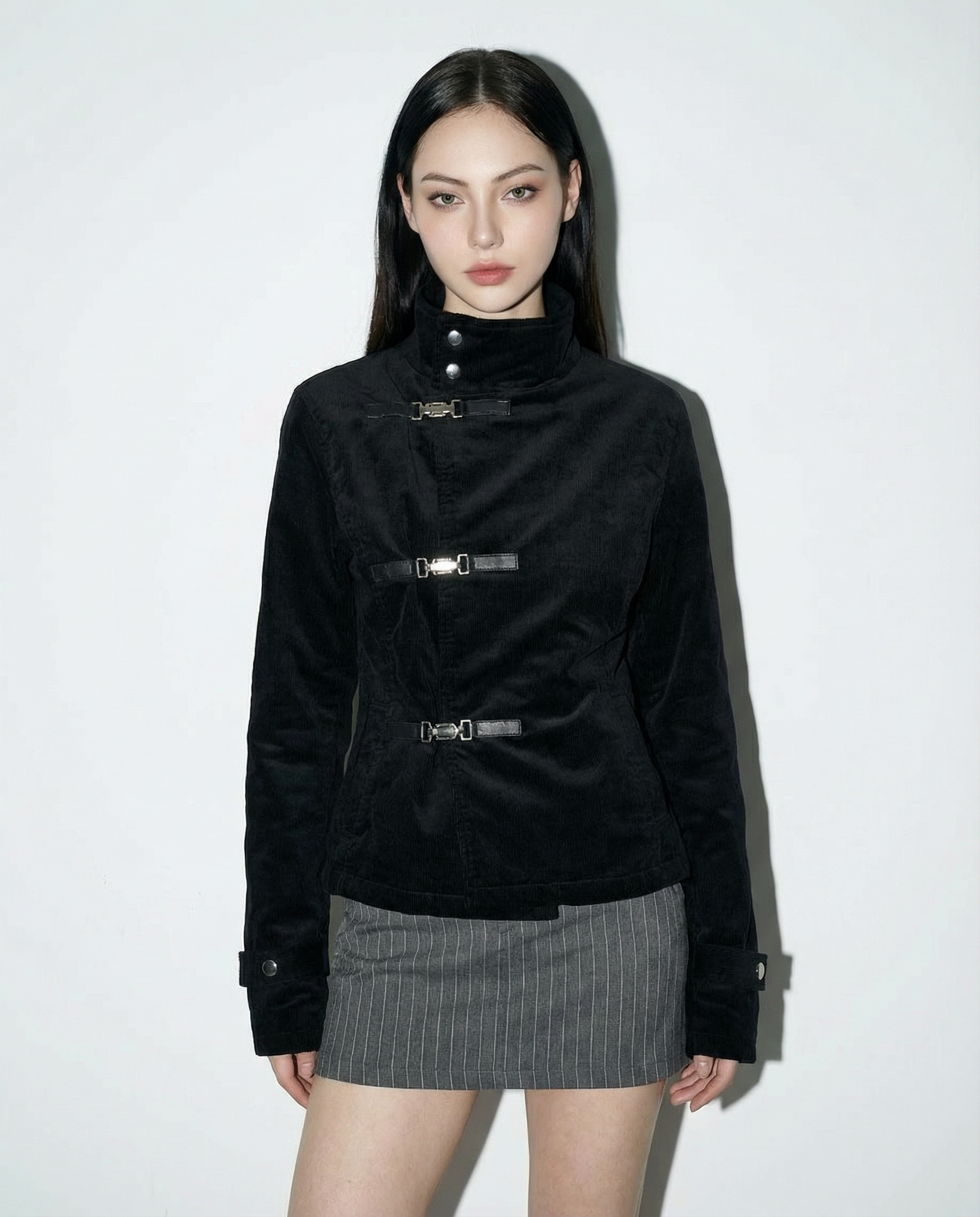 Overlap Metal Buckle Military Fencing Jacket - nightcity clothing