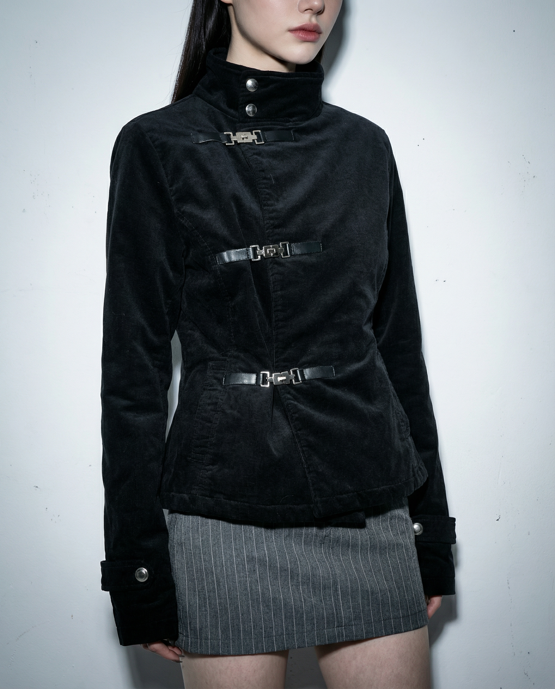 Overlap Metal Buckle Military Fencing Jacket - nightcity clothing