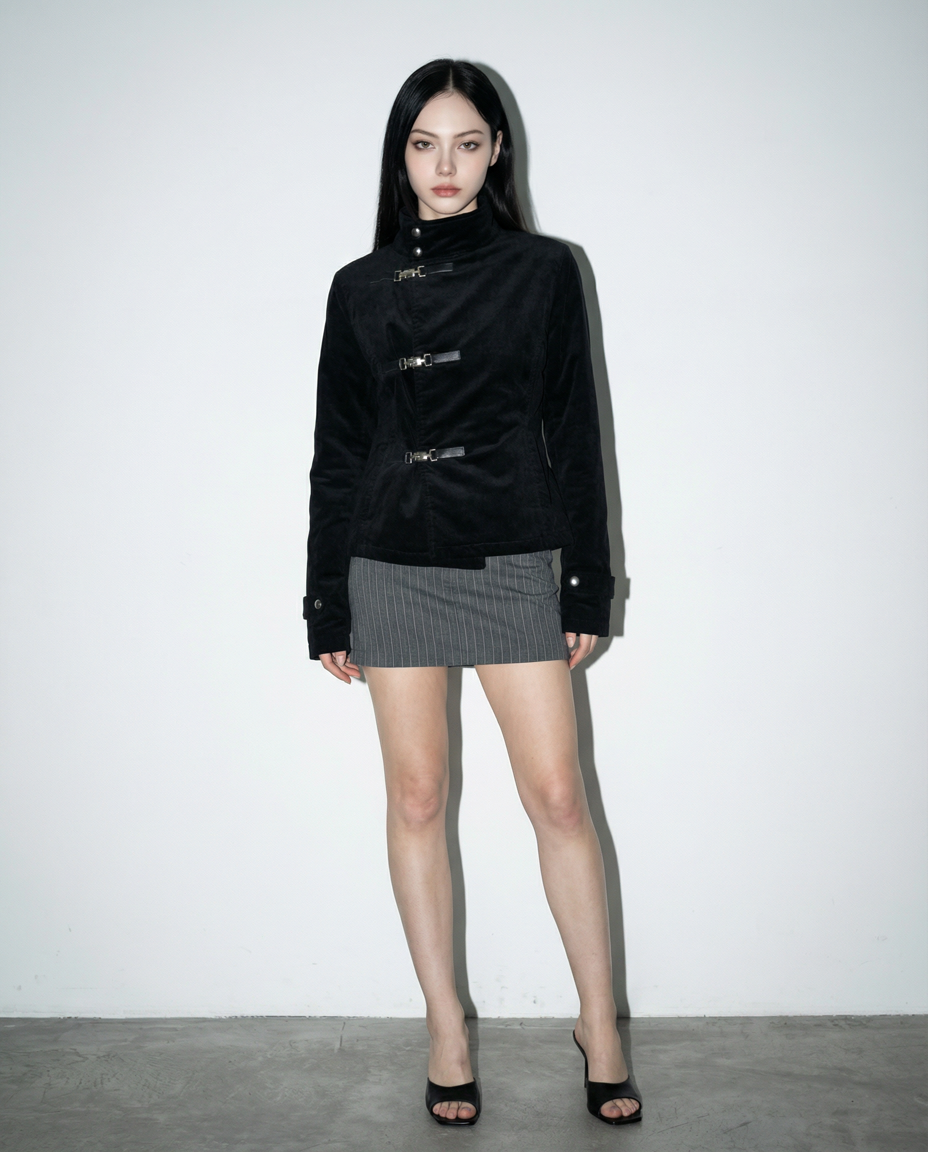 Overlap Metal Buckle Military Fencing Jacket - nightcity clothing