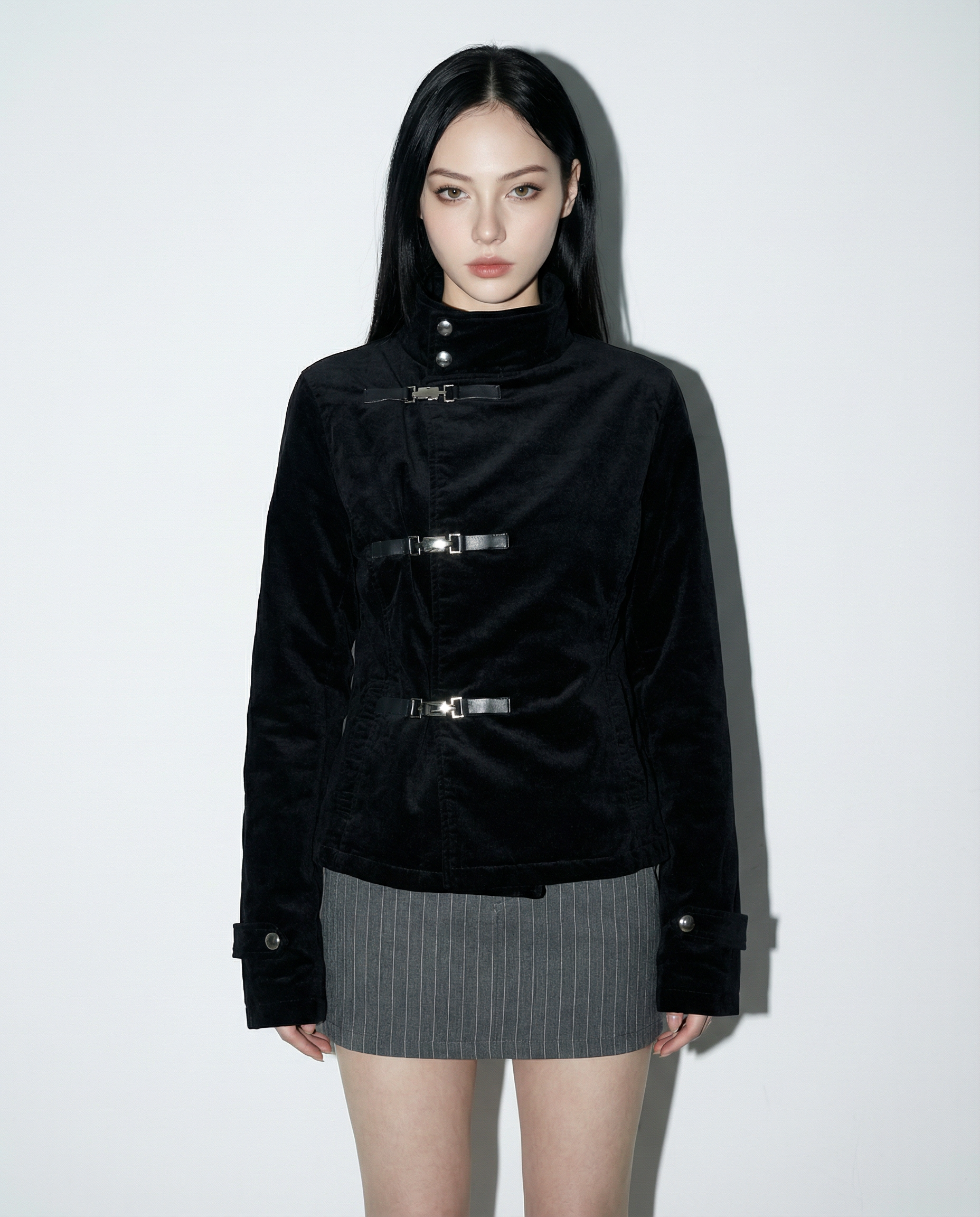 Overlap Metal Buckle Military Fencing Jacket - nightcity clothing