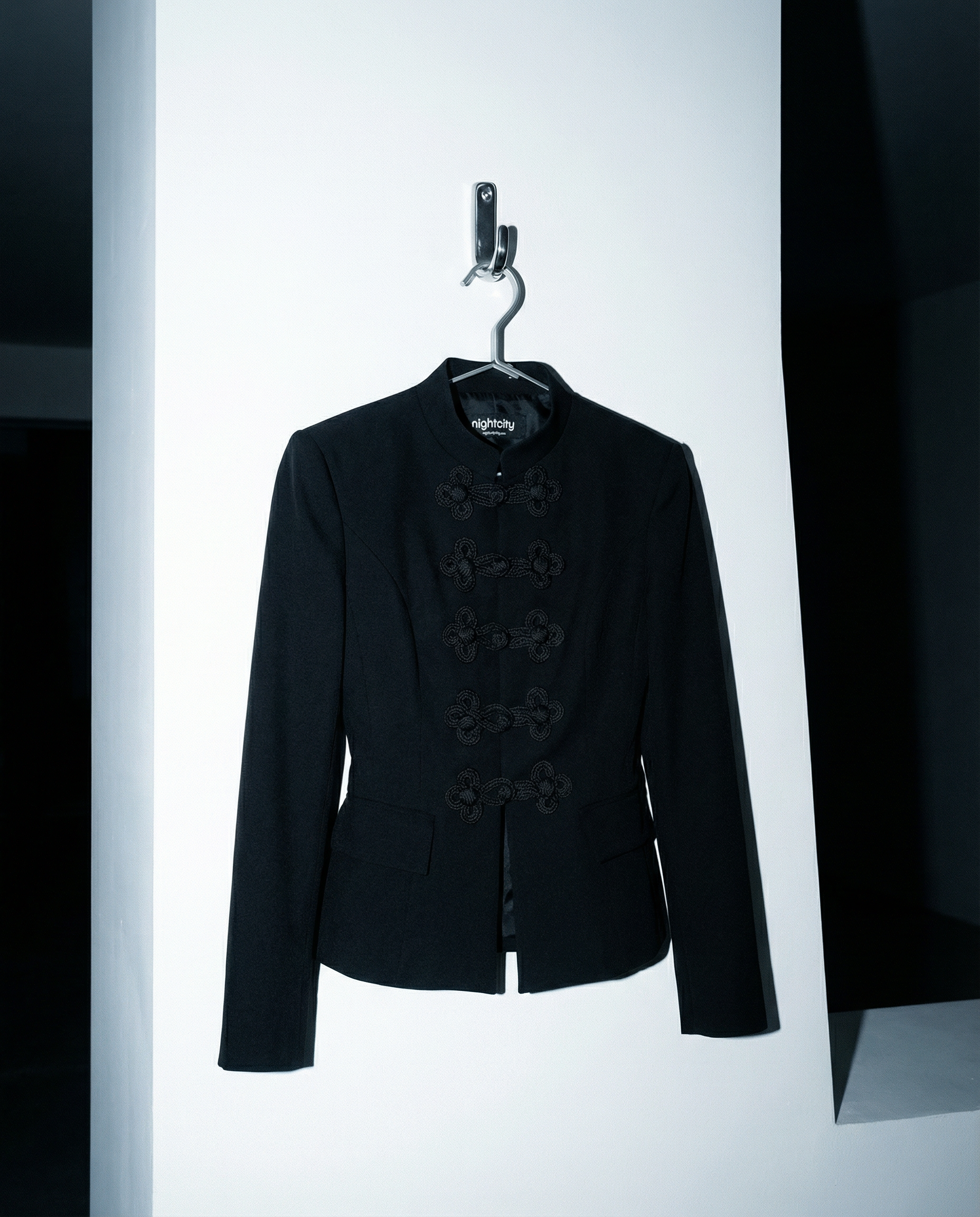 Knot Closure Mandarin Collar Military Blazer - nightcity clothing