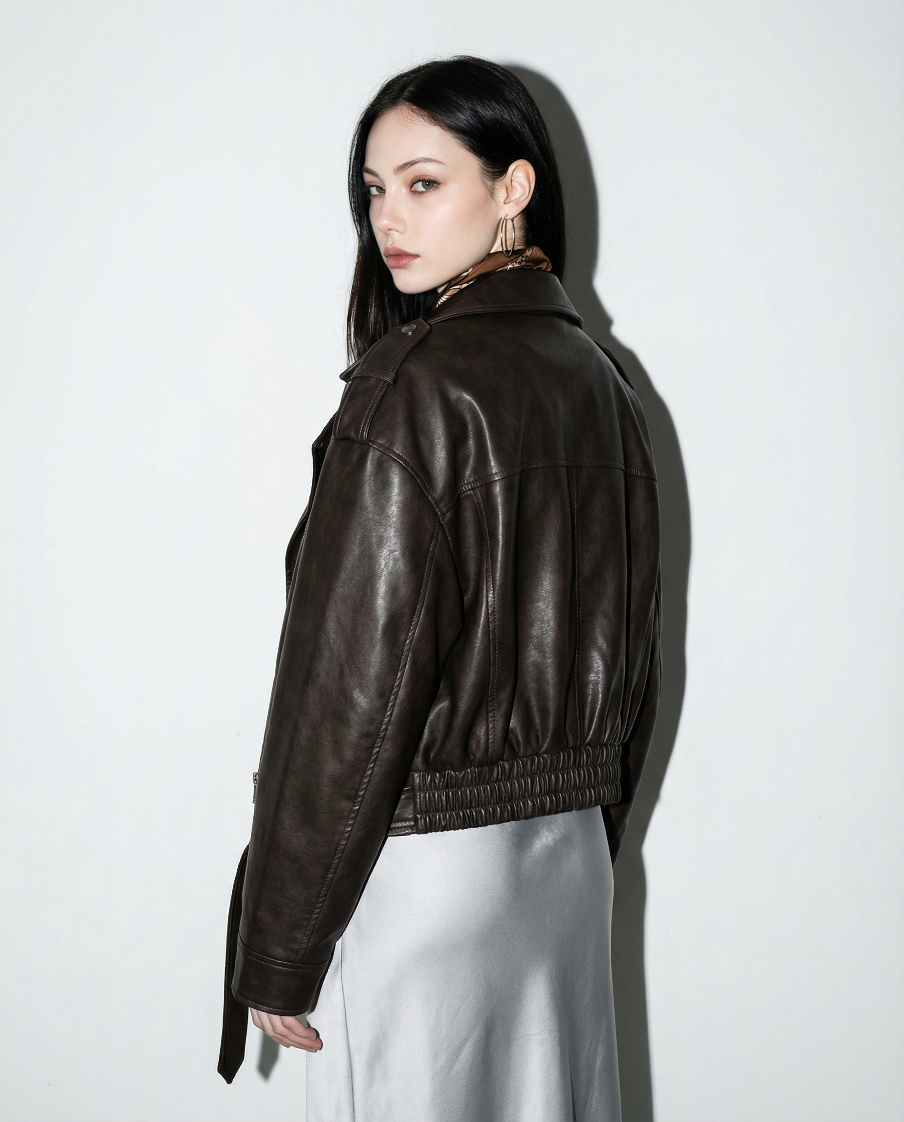 Faux Leather Asymmetric Belted Moto Jacket - nightcity clothing