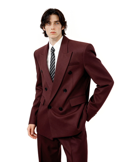 Boxy Oversized Double-Breasted Wide-Lapel Blazer and Wide Leg Trousers - nightcity clothing