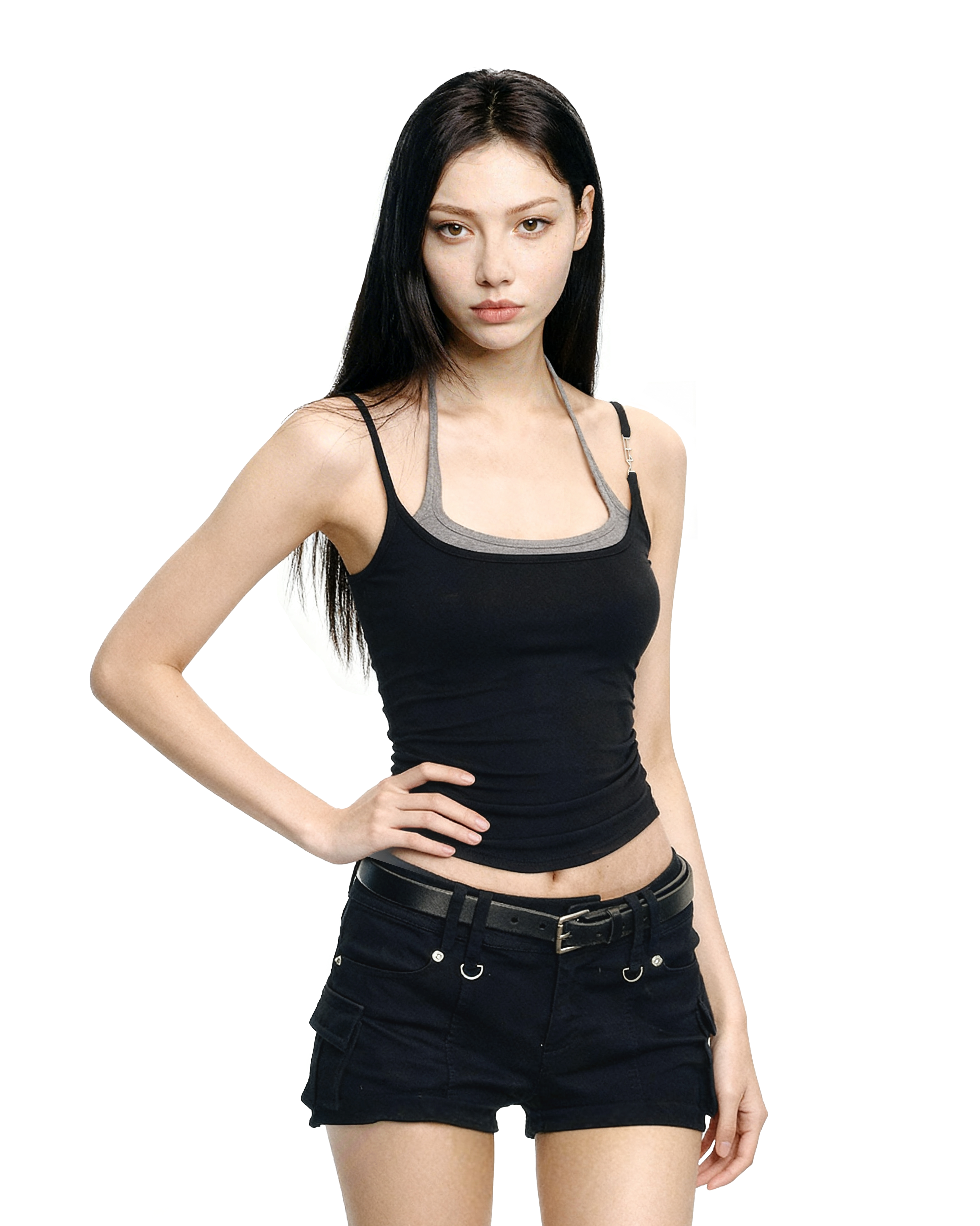 Sleeveless Layered Tank Top with Adjustable Straps - nightcity clothing