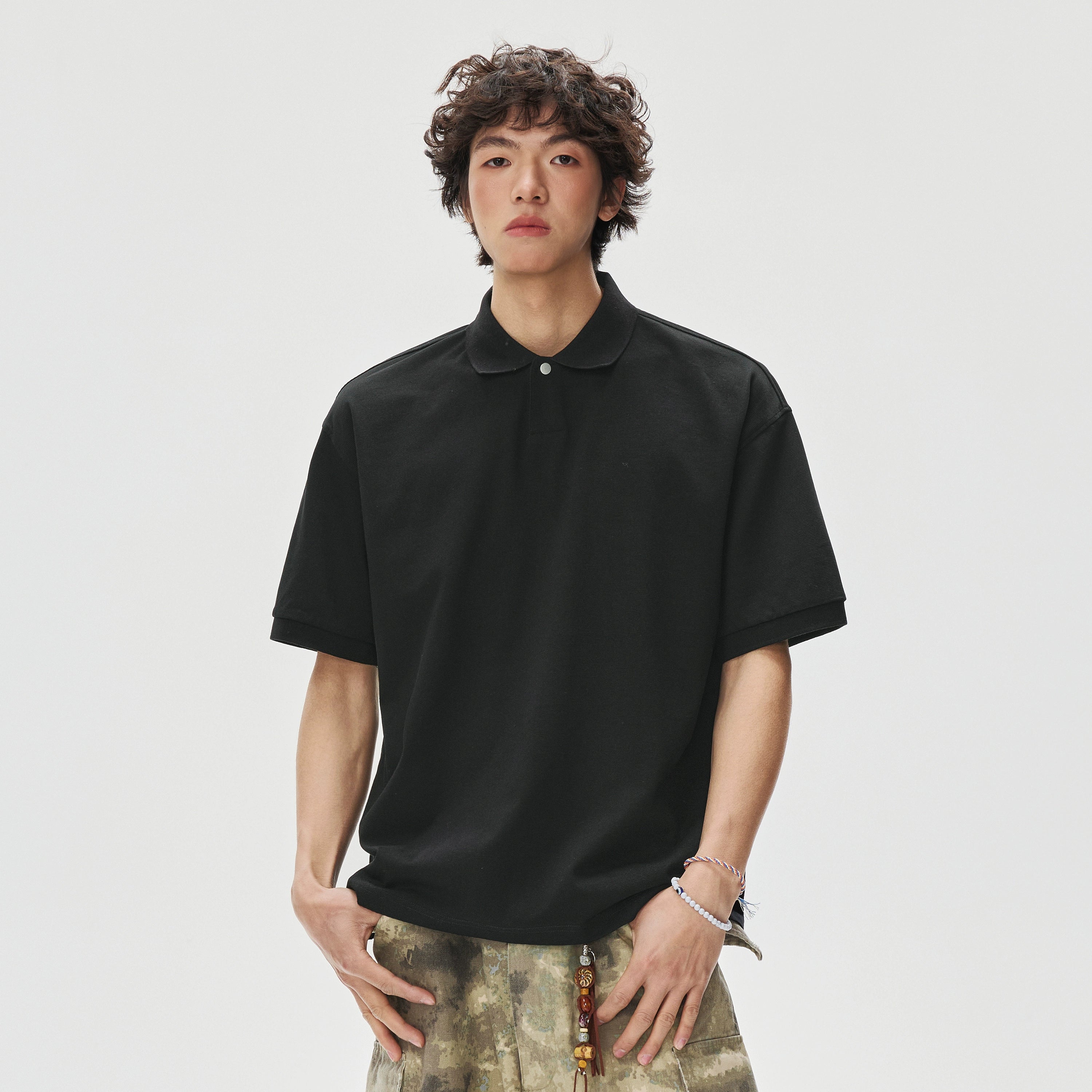 Boxy-Fit Short Sleeve Polo Shirt