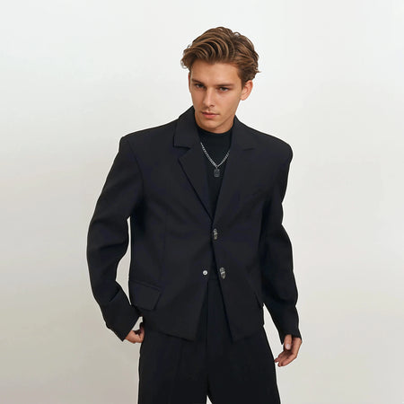 Structured Blazer with Carabiner Buckle Closures