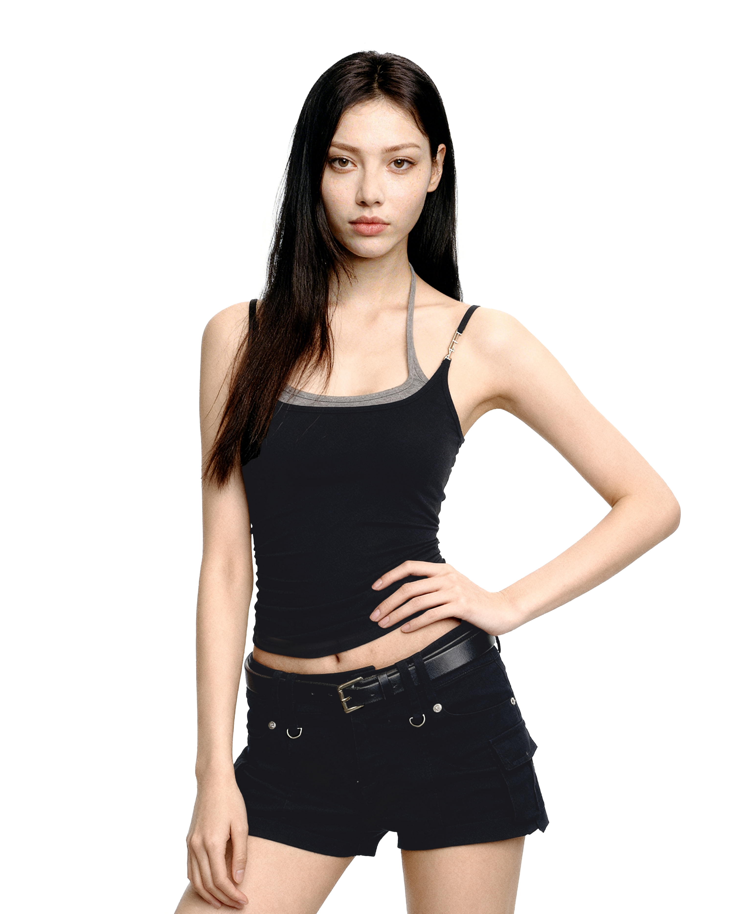Sleeveless Layered Tank Top with Adjustable Straps - nightcity clothing