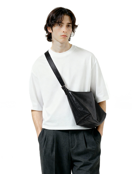 Faux Leather Lightweight Messenger Bag - nightcity clothing