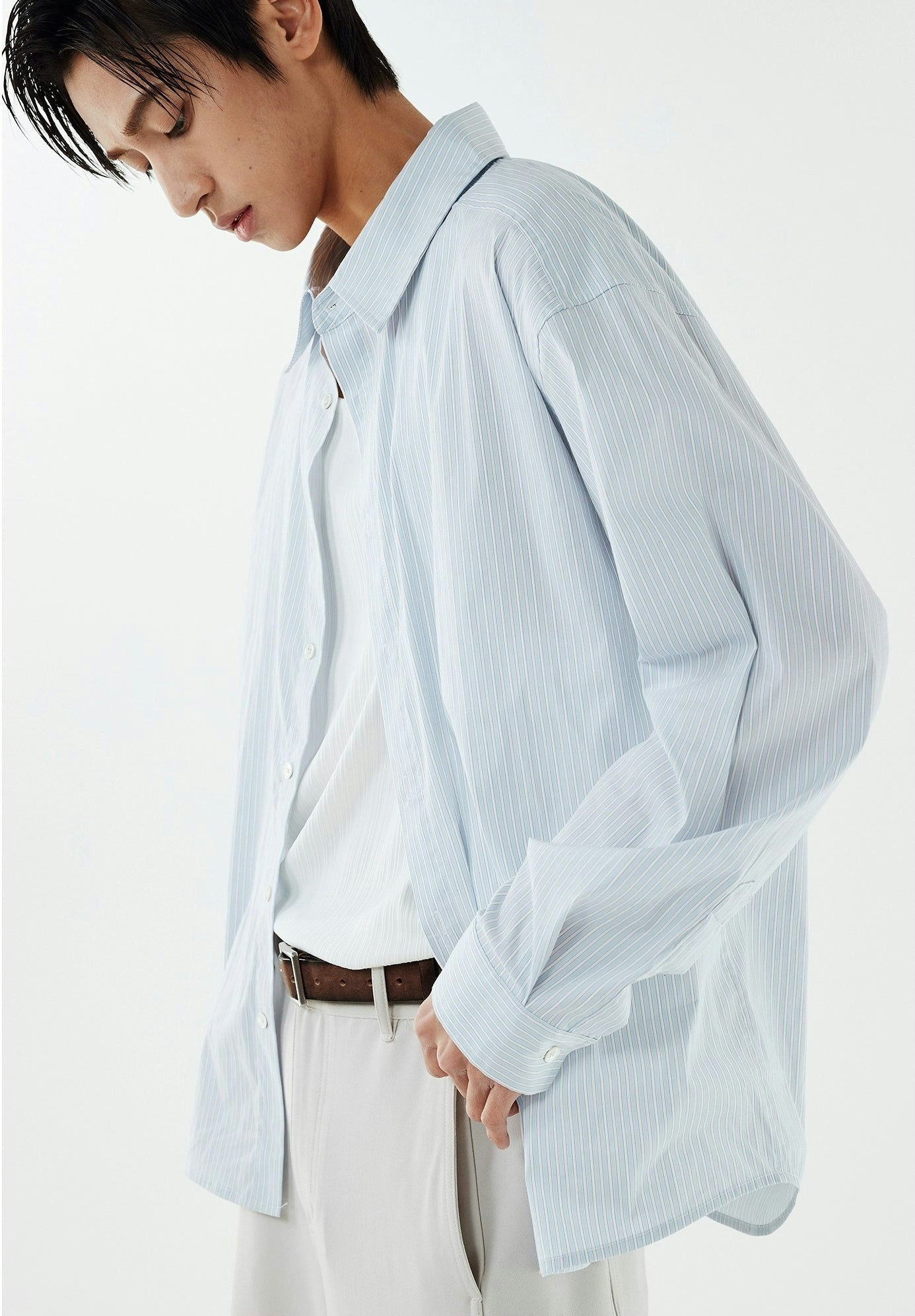 Striped Long Sleeve Button-Up Shirt