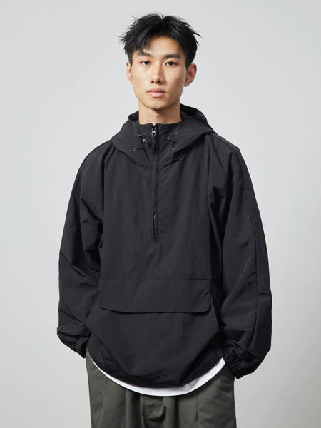 Half Zip Hooded Windbreaker Jacket with Front Pocket