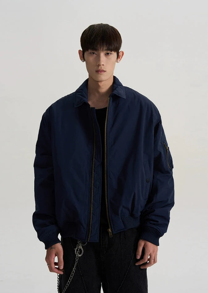 Harrington Bomber Jacket with Zip Sleeve Pocket