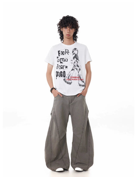 Low-Rise Cargo Barrel-Balloon Denim Jeans