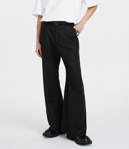 Wide Leg Tailored Panelled Trousers with Belt Loops - nightcity clothing