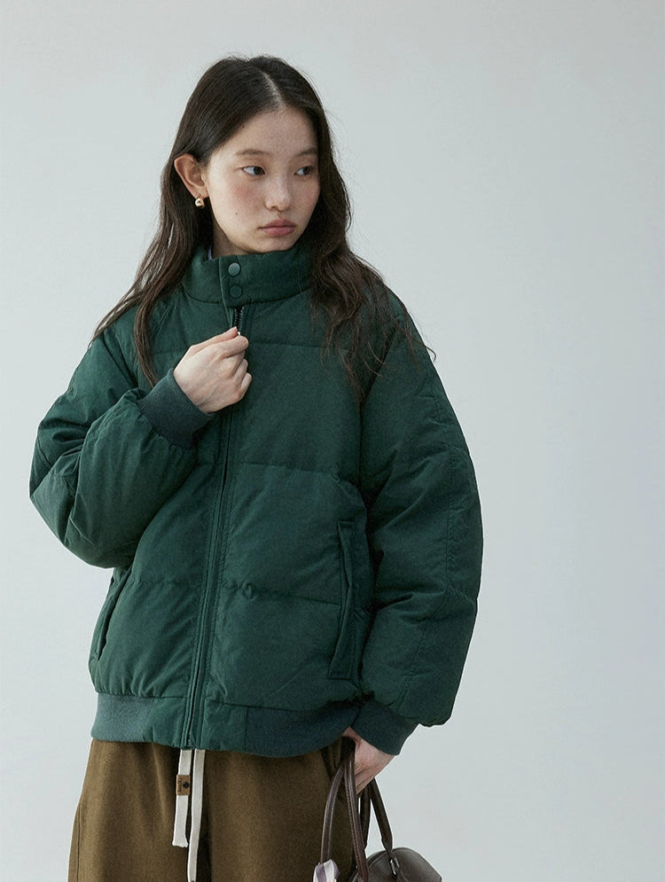 High Button-Collar Puffer Jacket