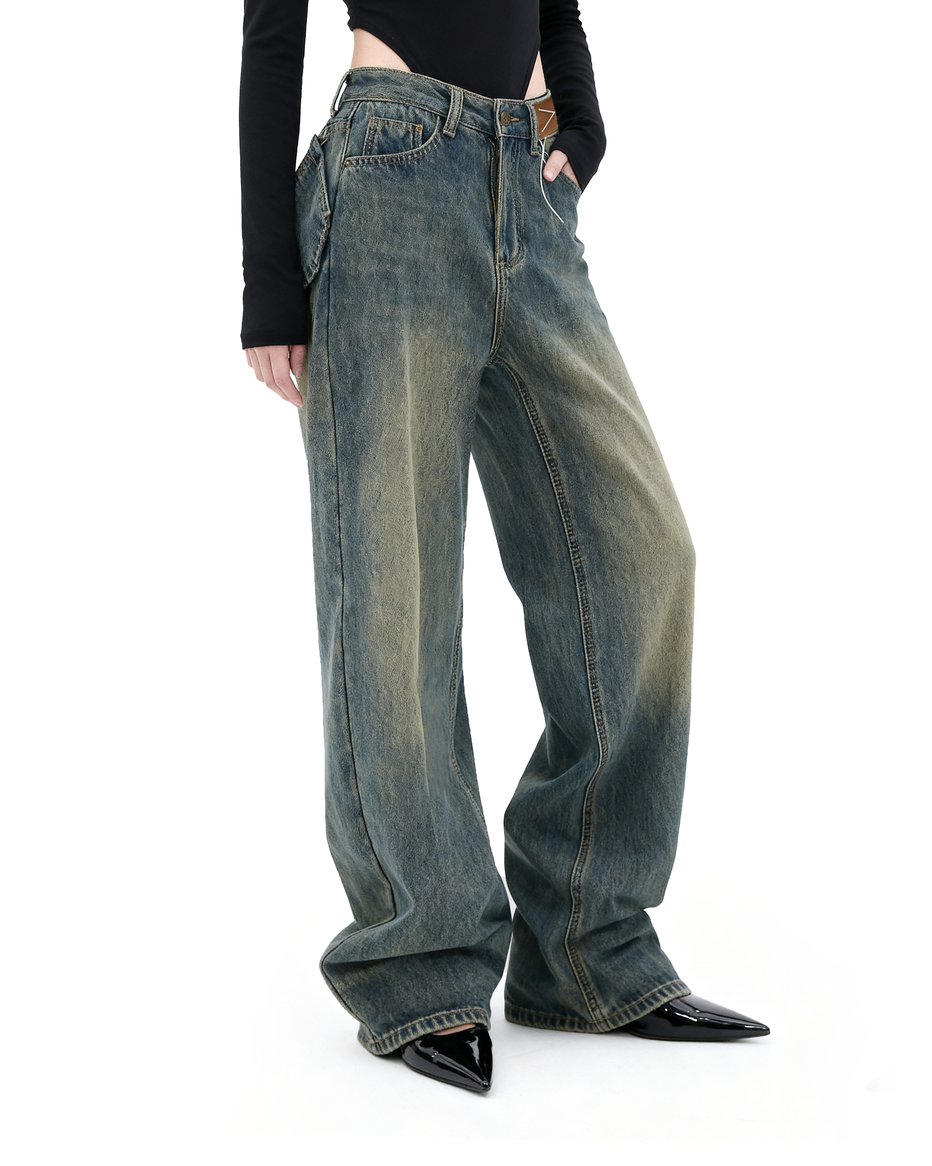 Wide Leg Vintage Jeans-3