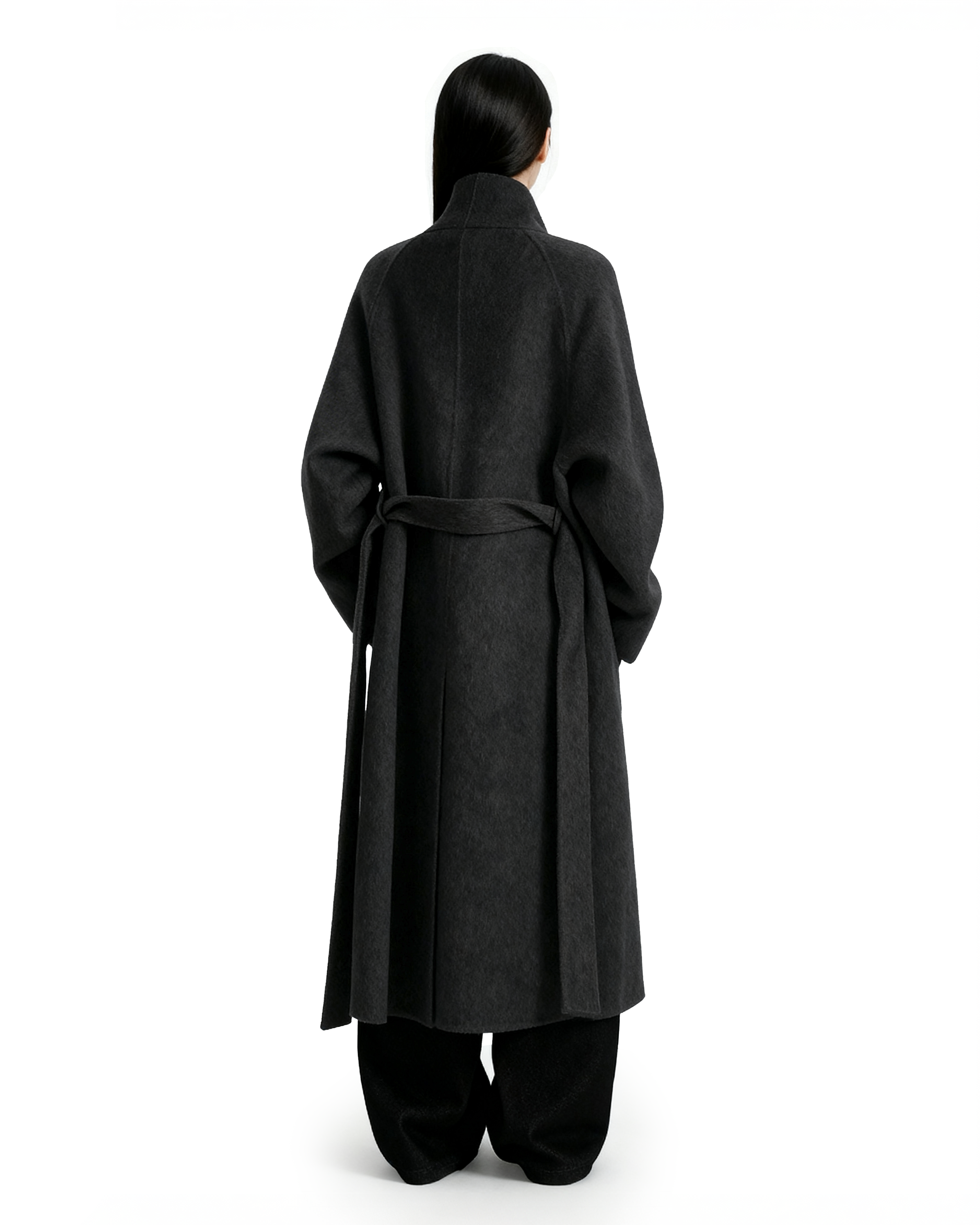 Asymmetric Button Belted Long Coat - nightcity clothing