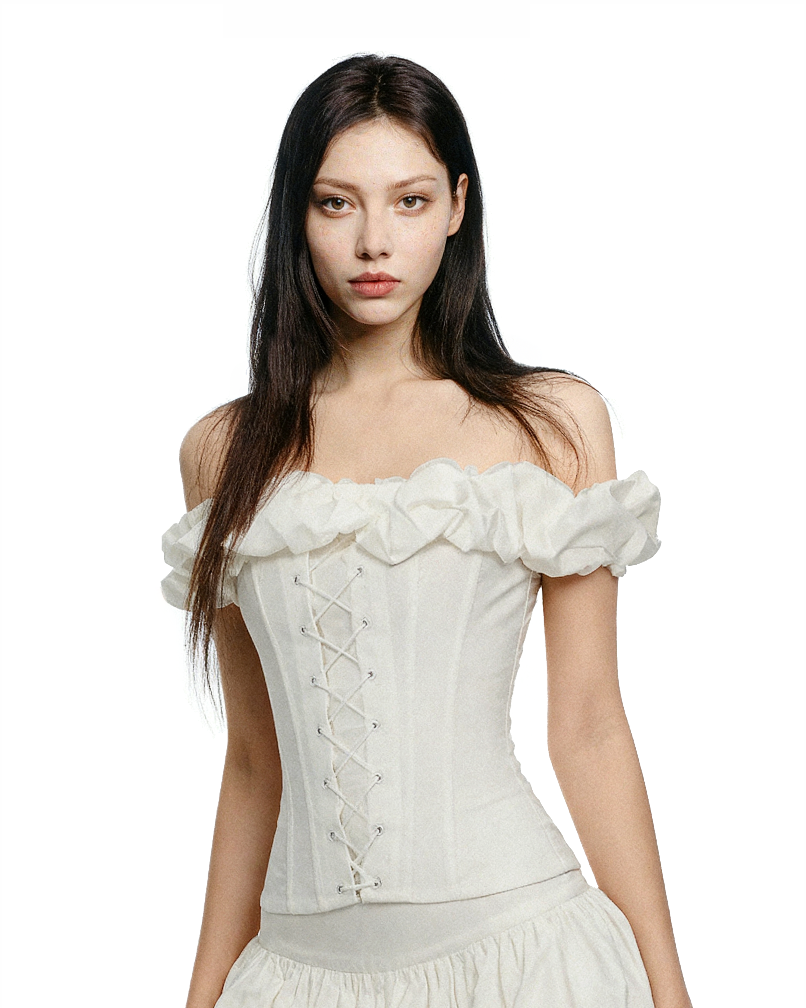 Ruffle Off Shoulder Corset Top and Micro Mini Skirt Two-Piece Set-6