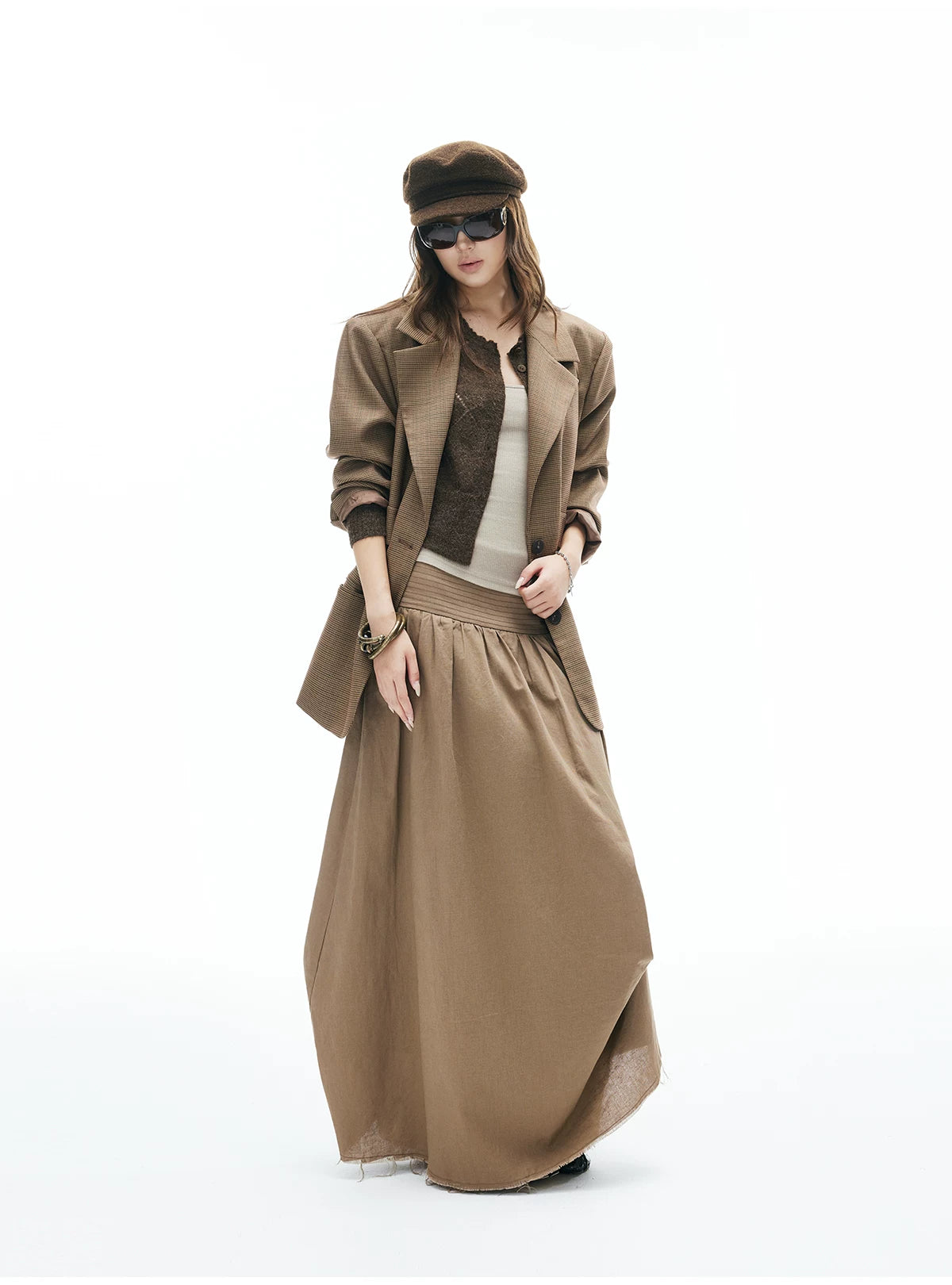 Houndstooth Pattern Wide Lapel Single Breasted Blazer - nightcity clothing