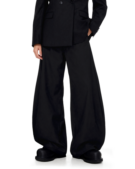 Boxy Double-Breasted Blazer with Peak Lapel and Wide Leg Trousers Suit