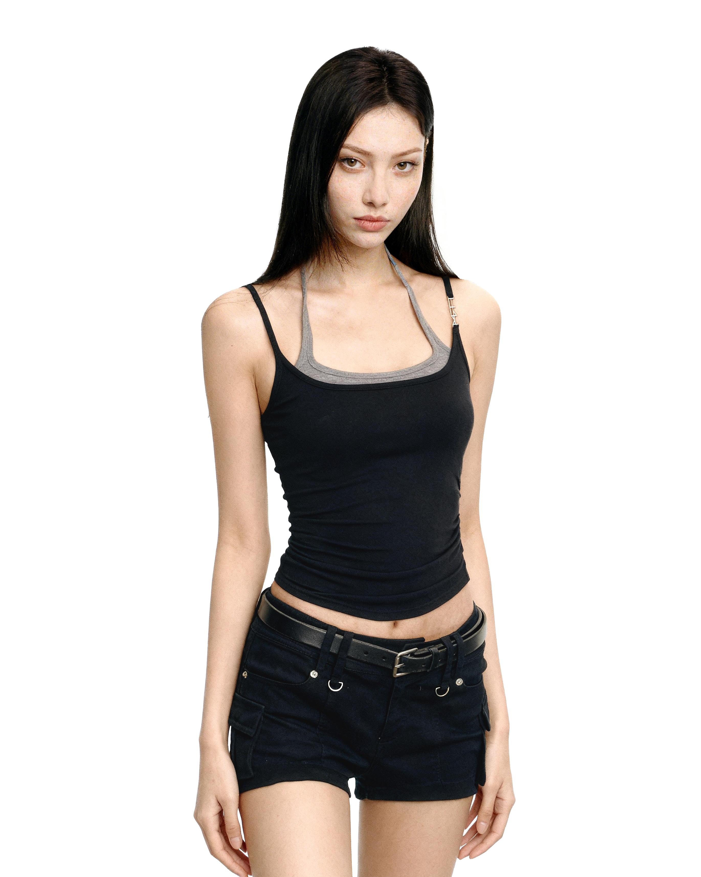 Sleeveless Layered Tank Top with Adjustable Straps - nightcity clothing